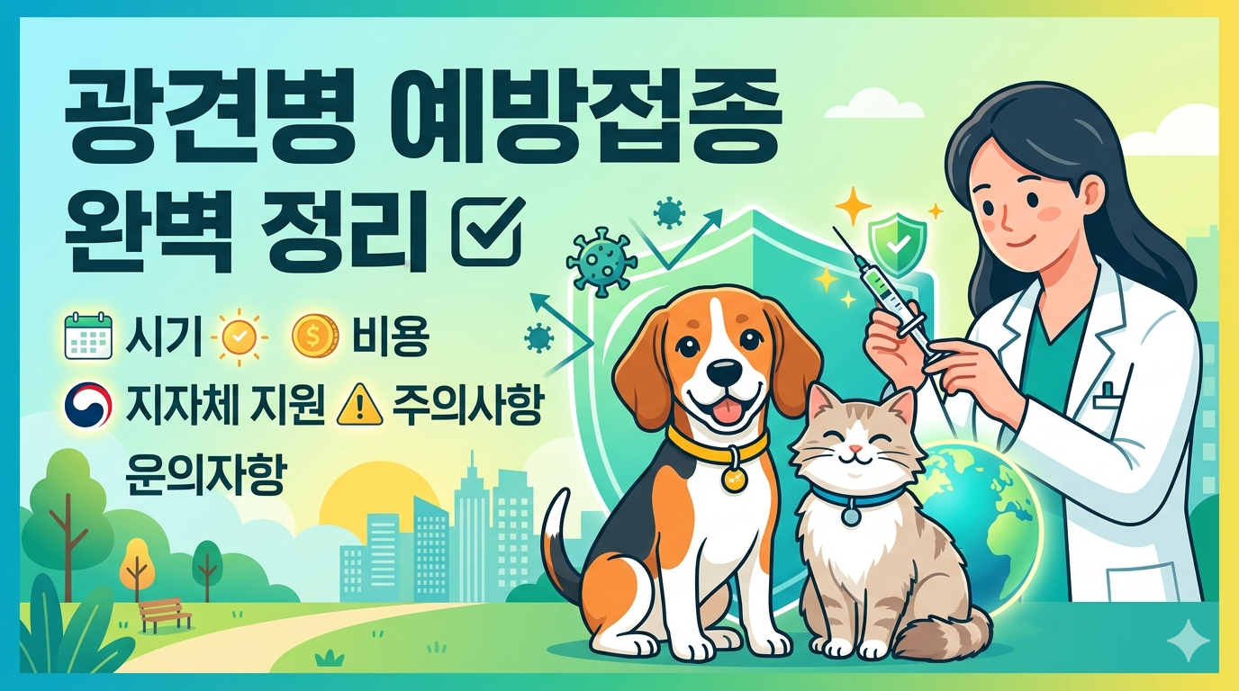우리 동네 광견병 무료 접종 시기 확인하고 병원비 3만 원 아끼기