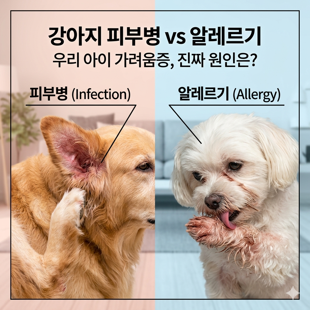 강아지가 밤새 긁나요? 피부병과 알레르기 10초 만에 구분하는 법